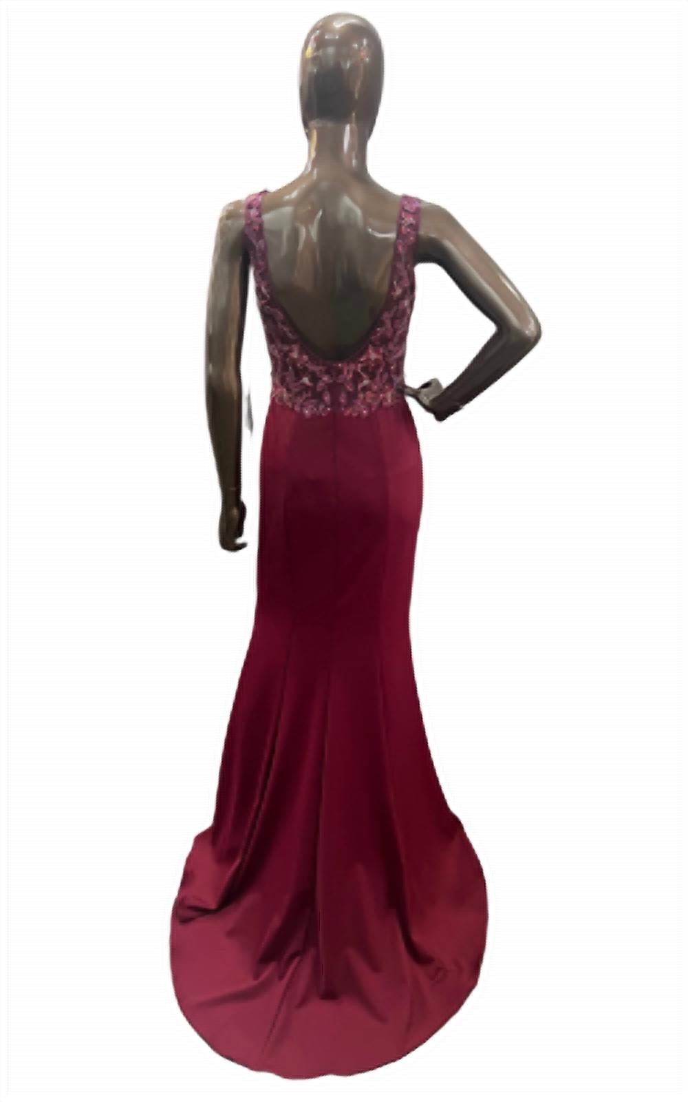 Beaded Mesh Gown
