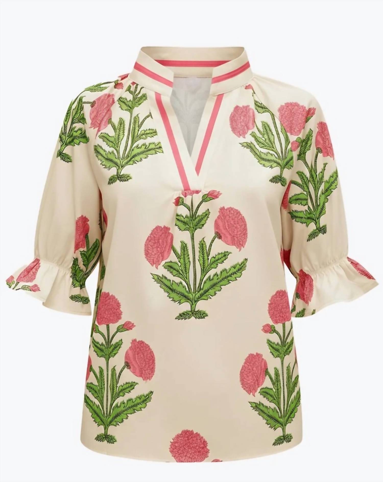 Umgee - Floral Blockprint Top -Plus