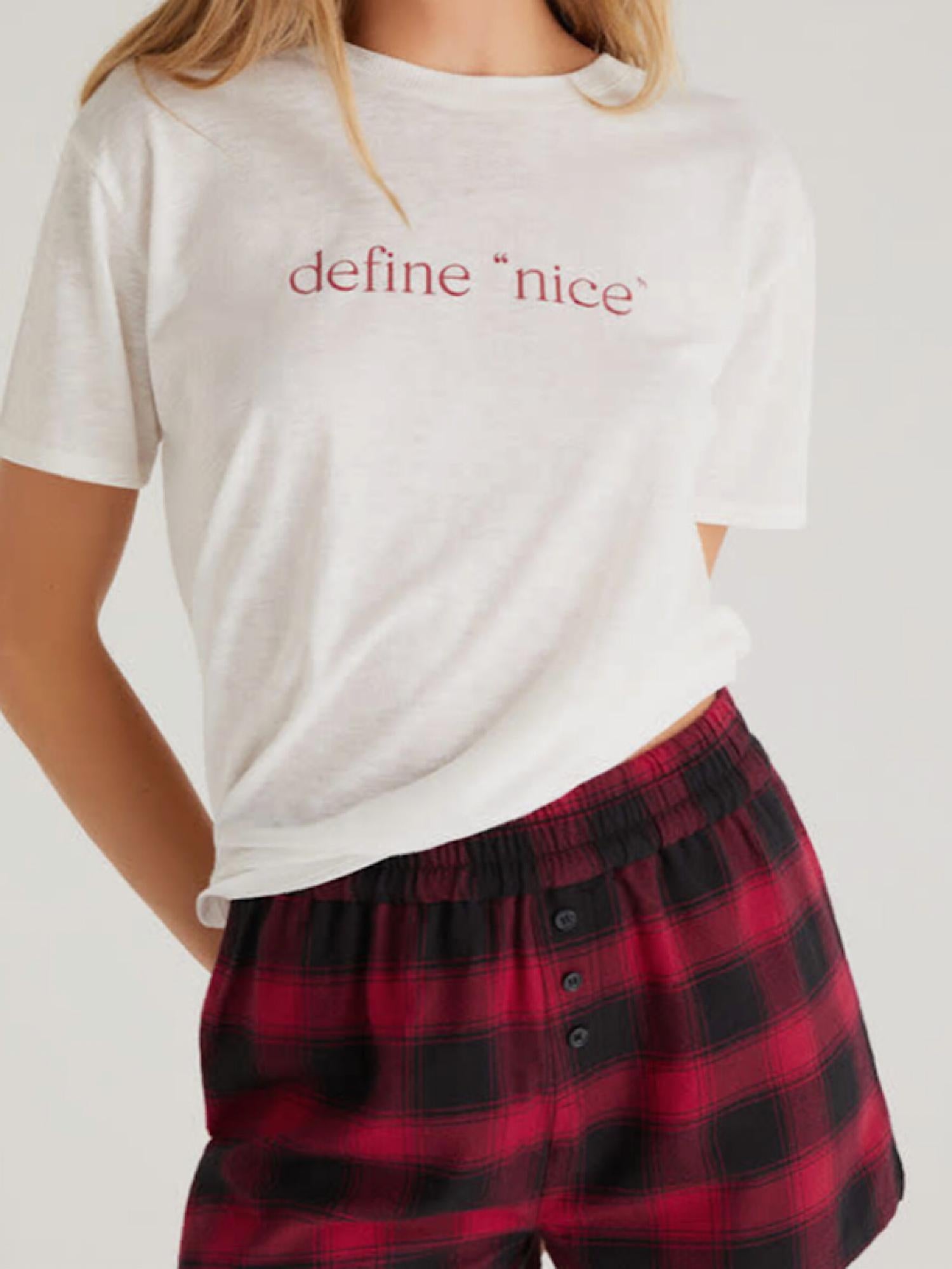 Z Lounge - Define Nice Short Sleeve Boyfriend Tee
