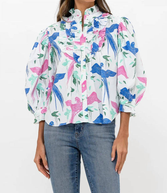 Oliphant - Ruffle Front Button Blouse