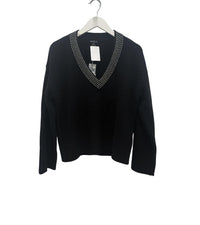 Minnie Rose - Women's Embellished V-neck Sweater