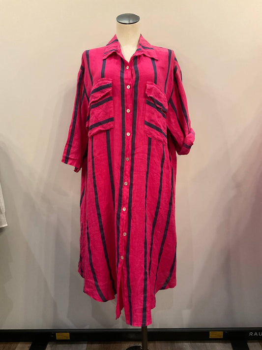 Liabella - Women's Striped Linen Dress