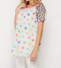Honeyme - Leopard & Stars Raglan Top