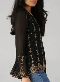 Angie - Luxe Beaded Bell Blouse