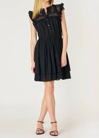 Dex - Sleeveless Swiss Dot Mini Dress