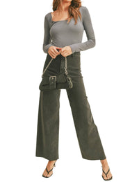 Harris Boulevard Faded Stretch Cotton Pant in black - women's jeans - alternate view