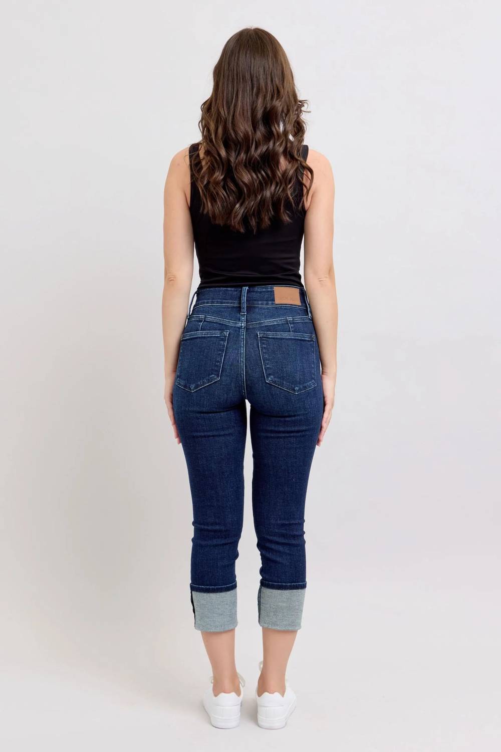 Judy Blue - Women's Ella Double Waist Cuff Capri Jeans