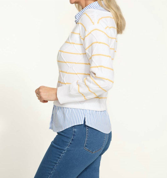 Fdj - Long Sleeve Mix Media Sweater