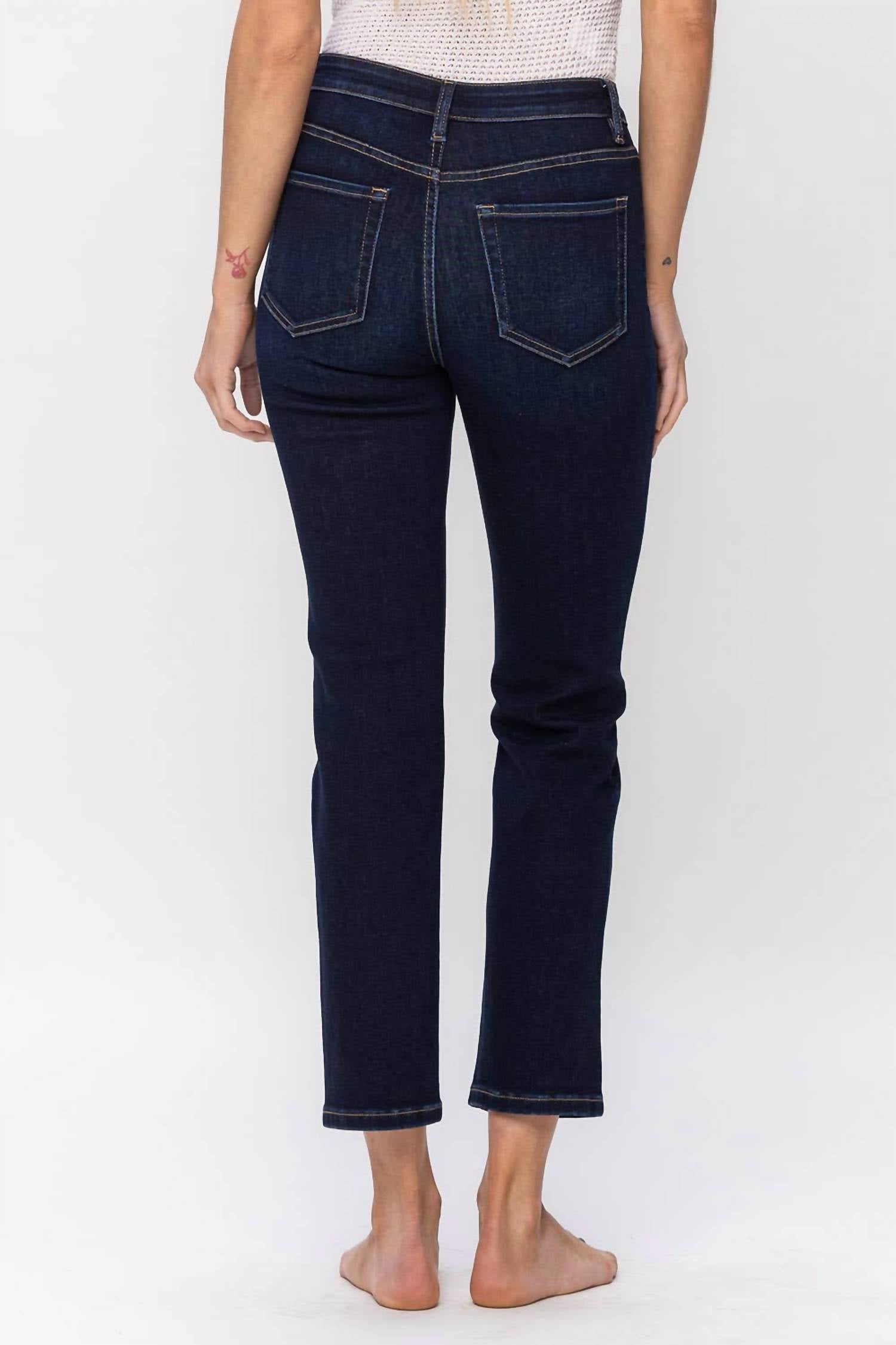 Vervet By Flying Monkey - High Rise Ankle Slim Straight Jeans