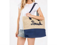 3Am By H&D Accessories - Women's Crochet & Color-sewn Rope Beach Tote Bag