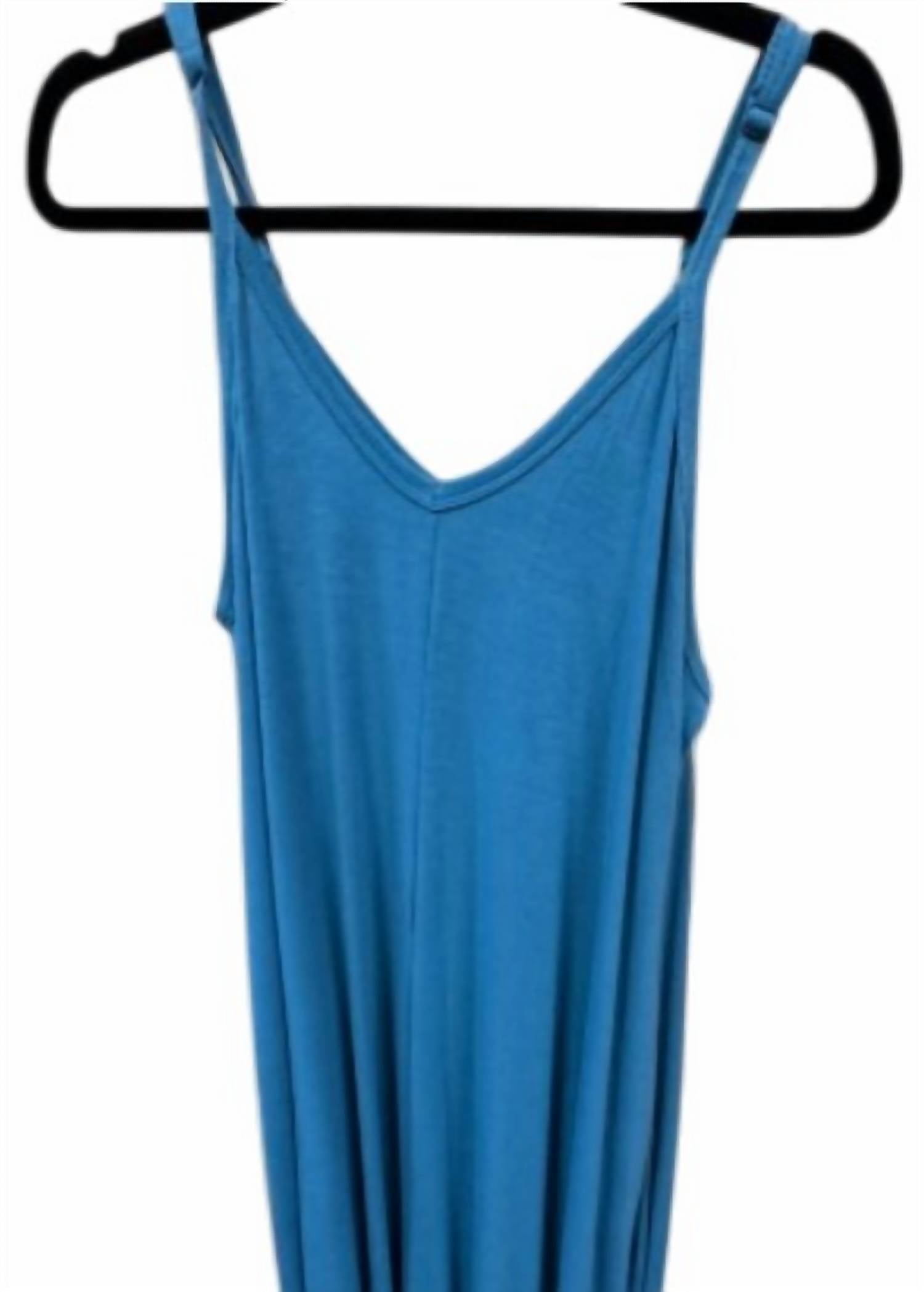 Zenana - Women's Spaghetti Strap Long Tee Dress