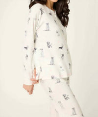 PJ Salvage My Dog Is My Valentine Pj Set in white - women's sleepwear - detail view