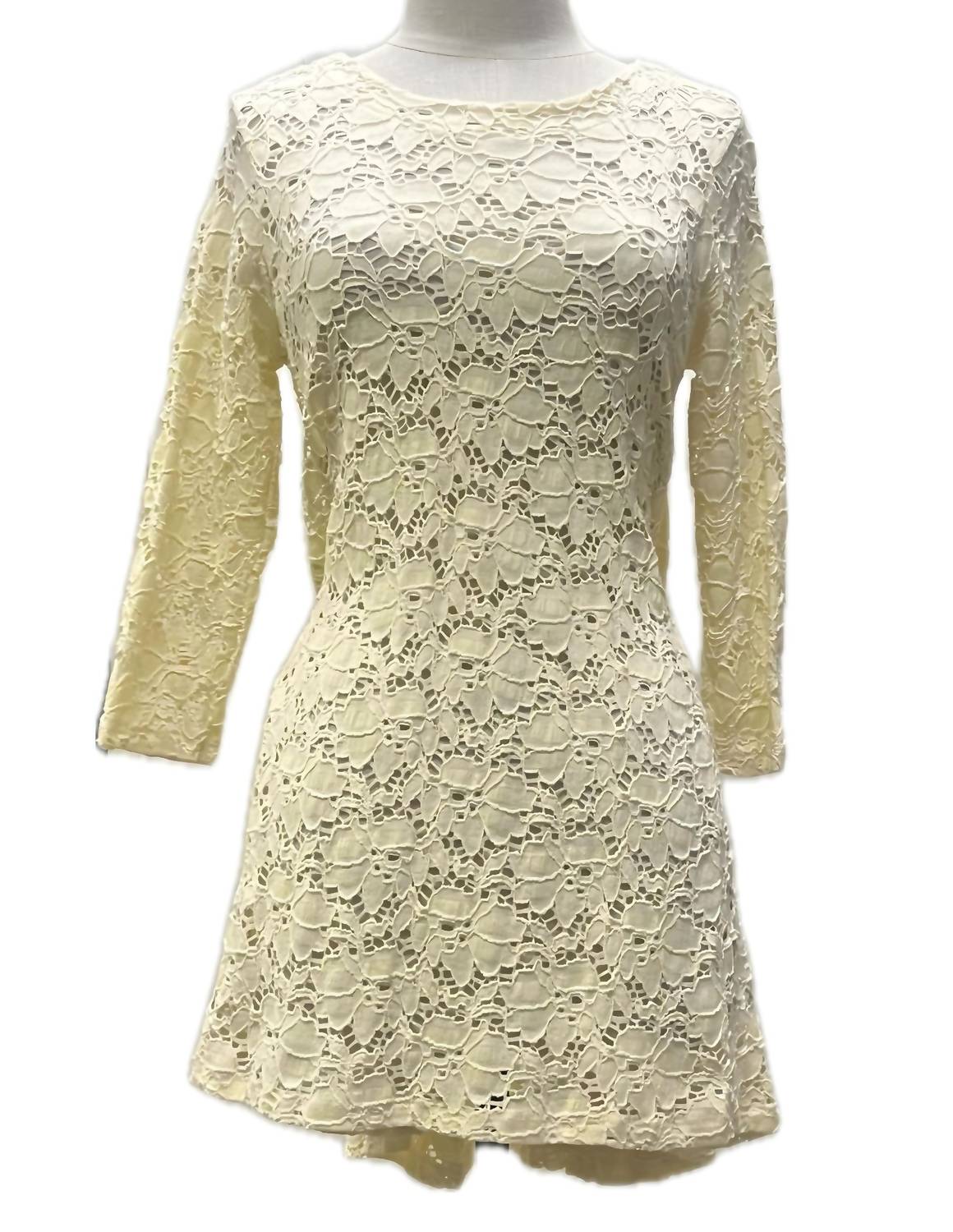 EYELET STRETCH T MINI DRESS