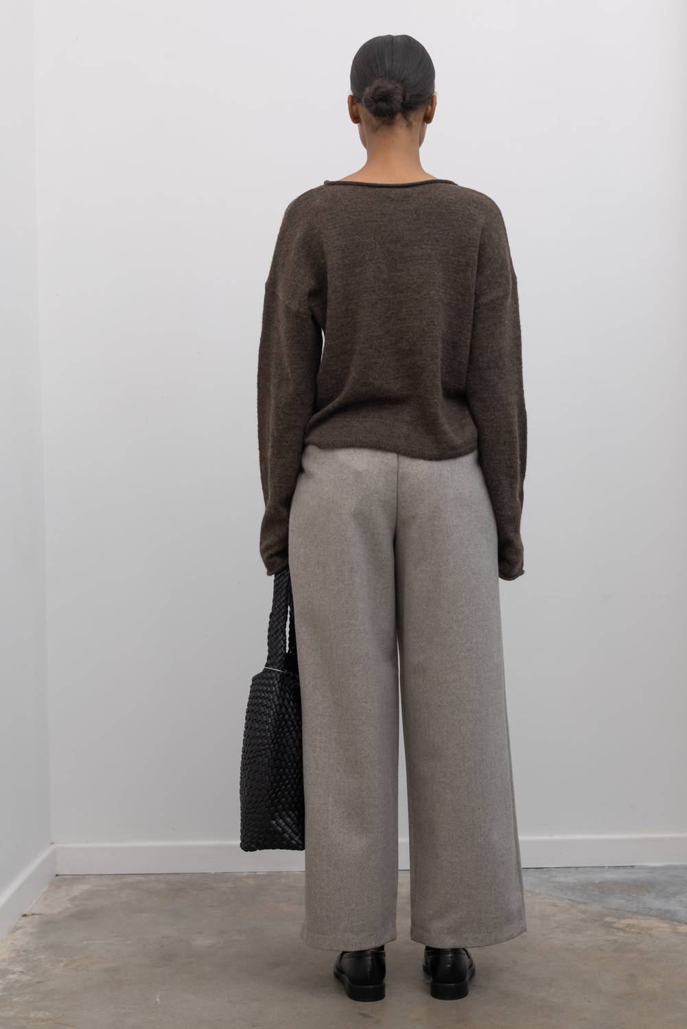 Collective Tailored Wool Blend Wide Leg Pants in beige - women's pants - view 4