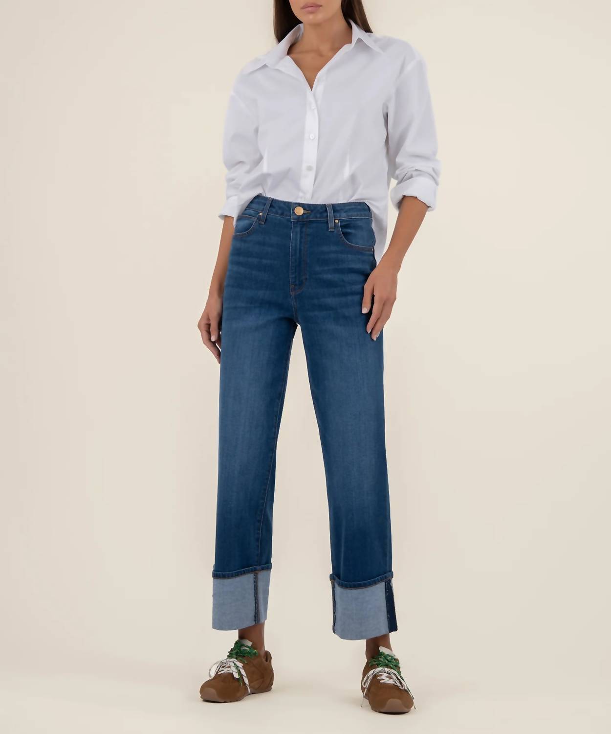 KUT FROM THE KLOTH Sienna High Rise Straight Leg Jeans in dark wash - women's jeans