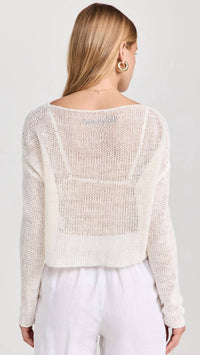 Enza Costa - Linen Open Knit Bateau Sweater
