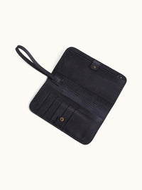 ABLE Women's Alem Snap Wallet in black - women's bag - detail view
