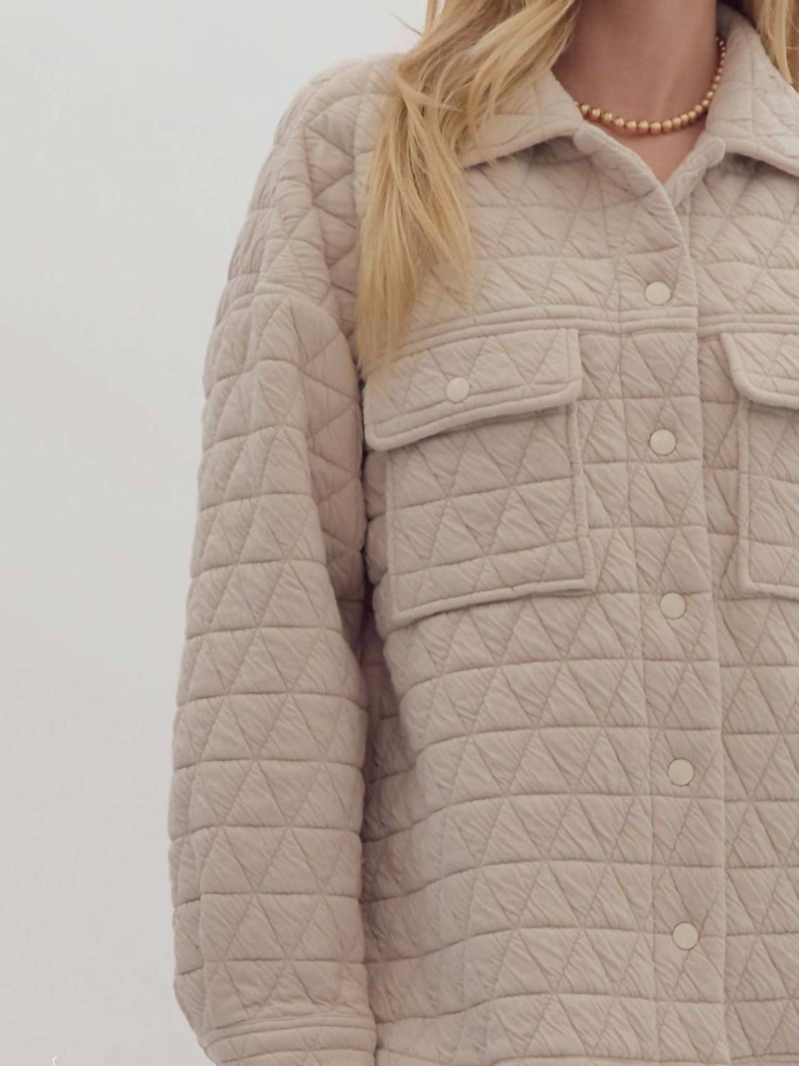 Entro - Women's Long Sleeves Quilted Shacket