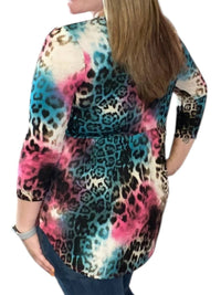 Honeyme - Colorful Leopard Babydoll Tee