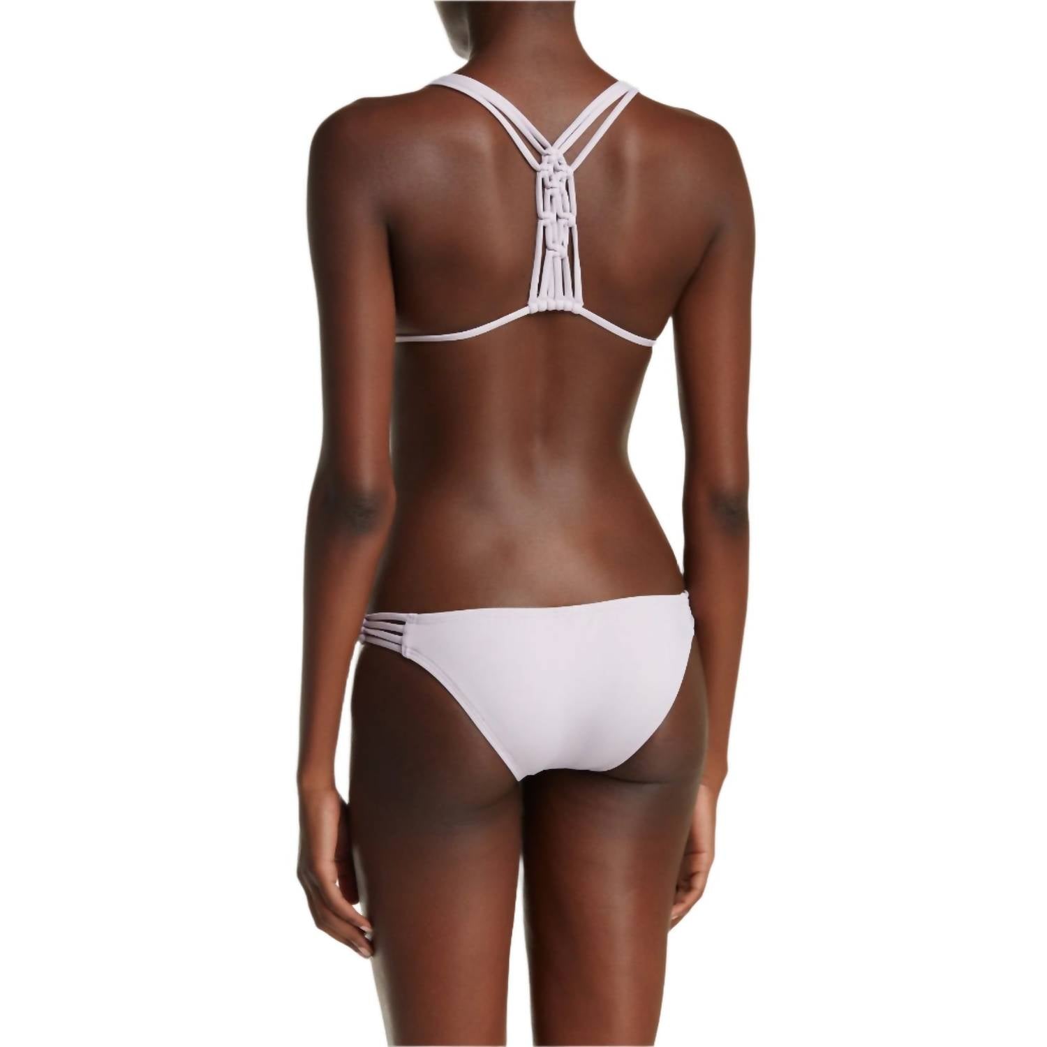 L*SPACE Solid Sly Bikini Bottom in amethyst - women's swimwear - detail view