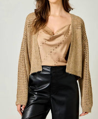 Mystree - Metallic Sweater Cardigan