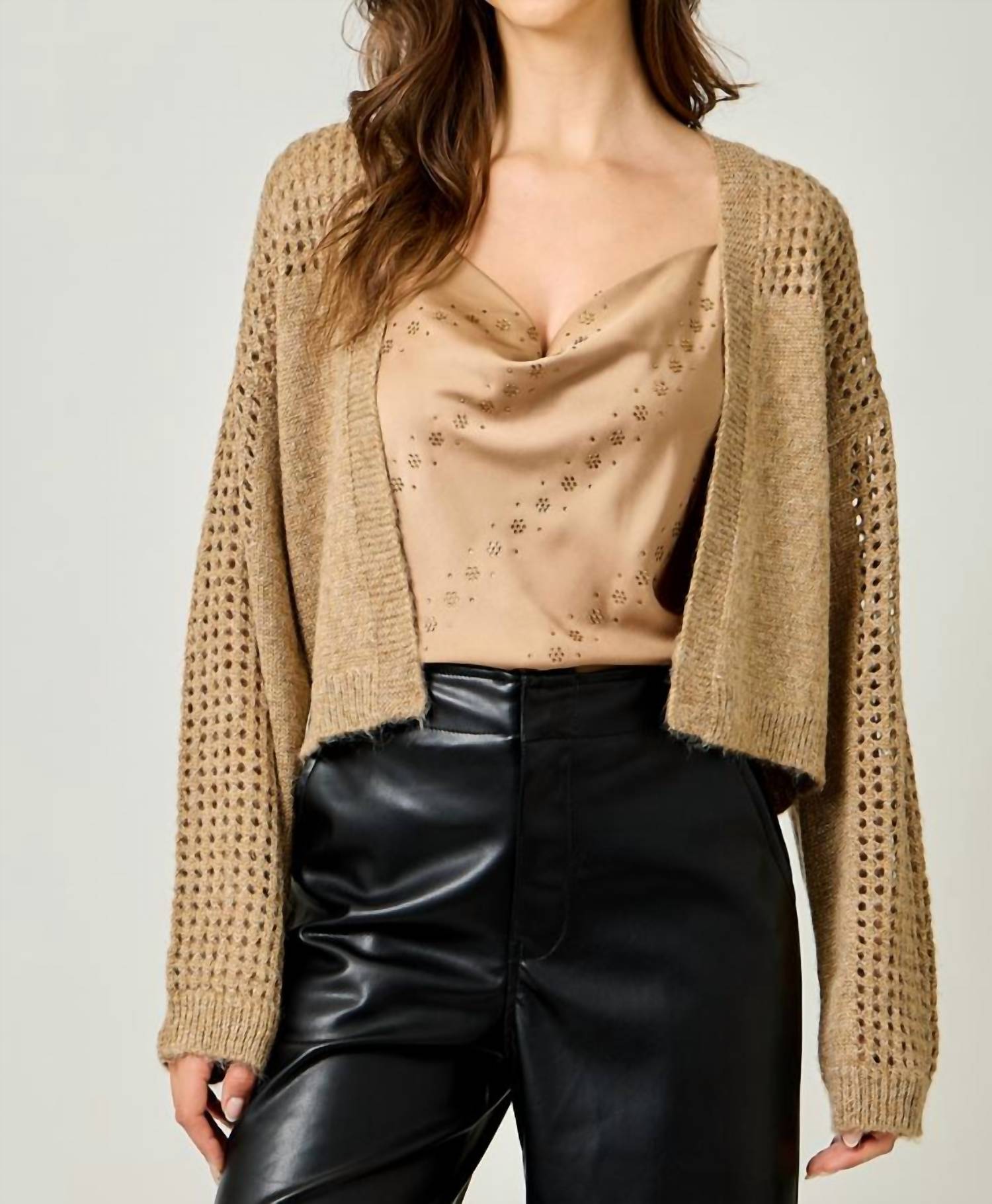 Mystree - Metallic Sweater Cardigan