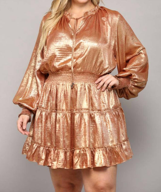 Fate - Tiered Foiled Dress