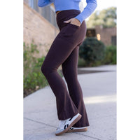Julia Rose The Flare Leggings in brown - women's pants - detail view