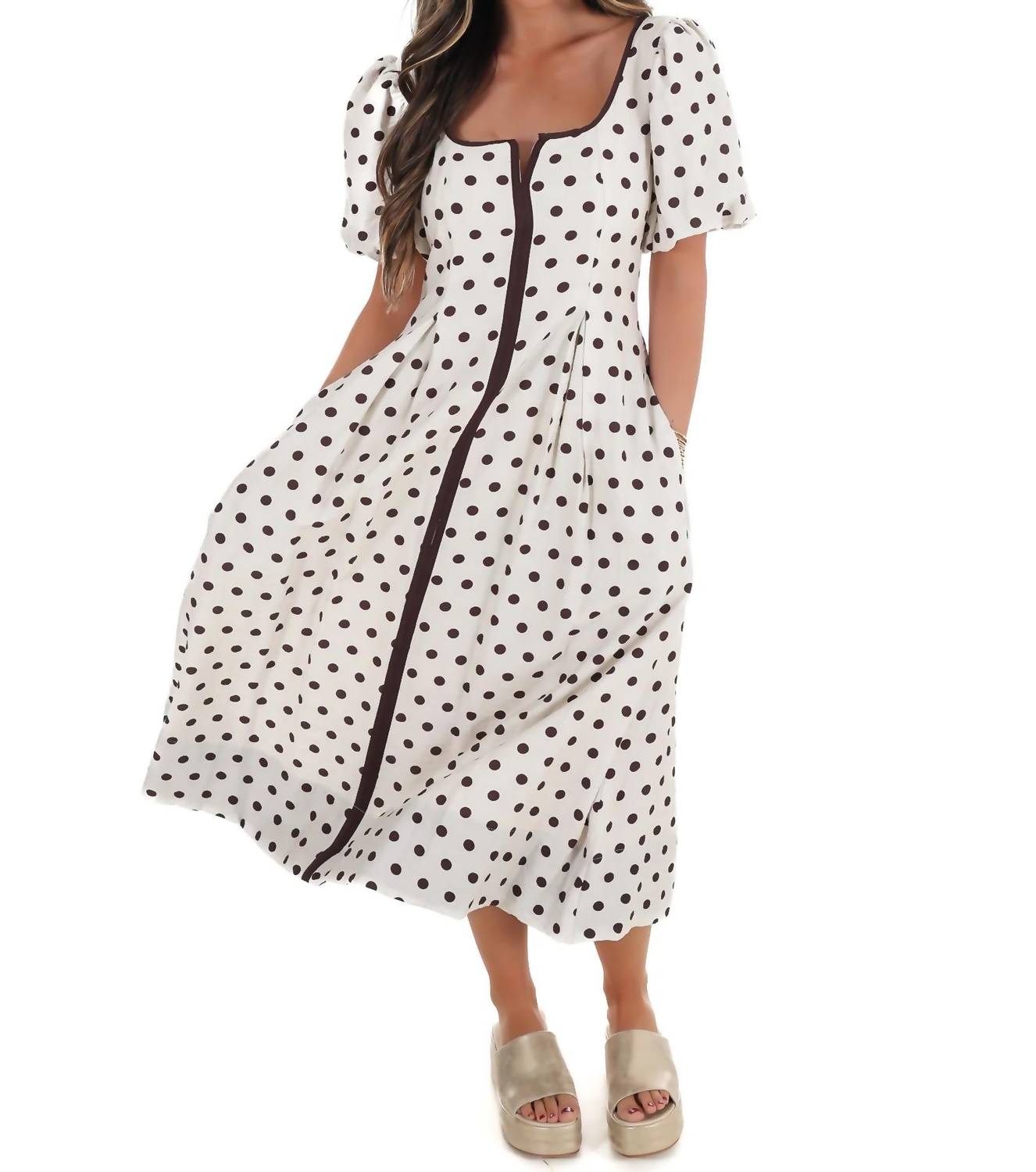 Entro - Sweet Like Summer Polka Dot Midi Dress