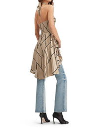 Theo The Label - Theia Retro Burnout Hi Low Halter Top