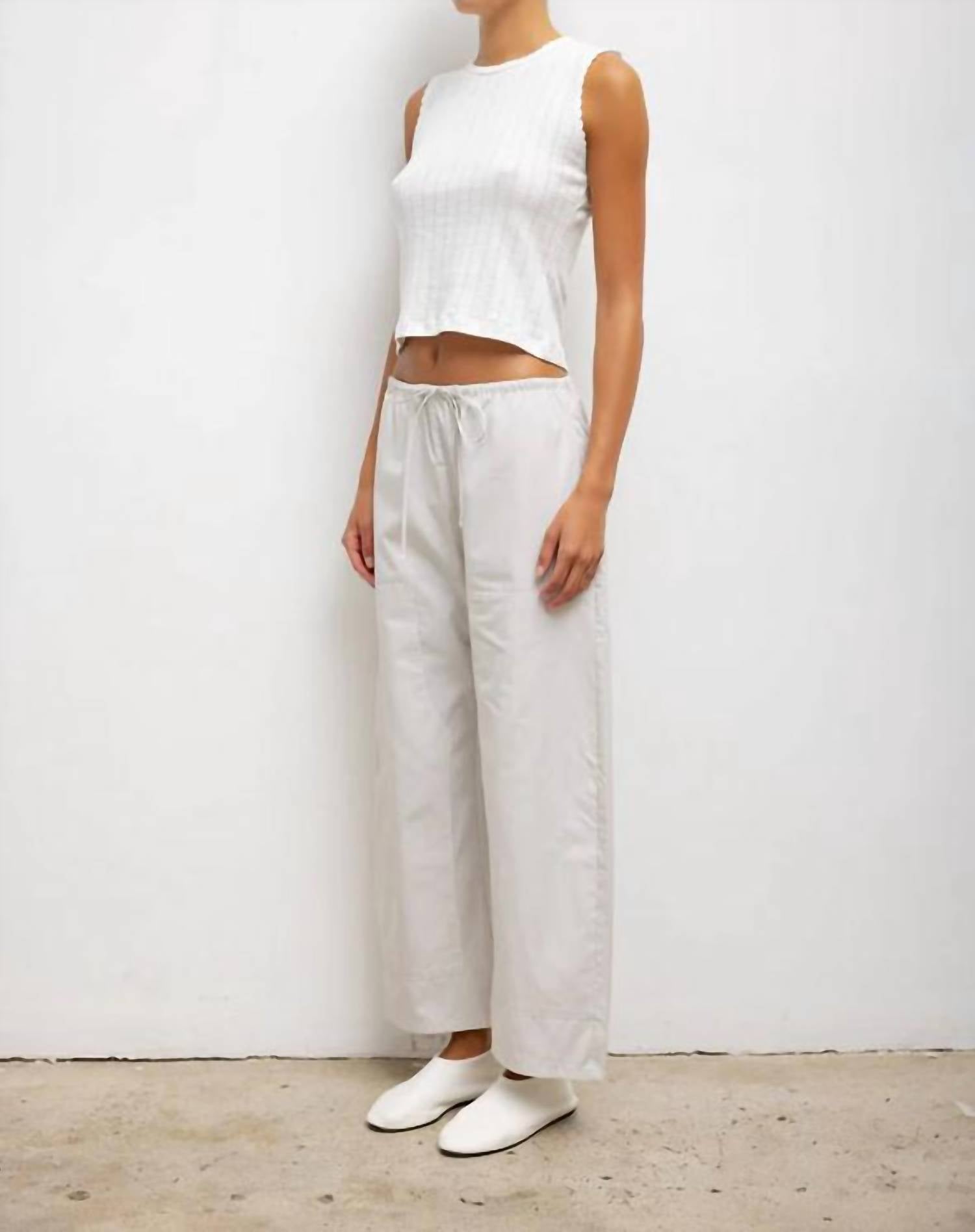 Leset - Pointelle Sleeveless Crew Top