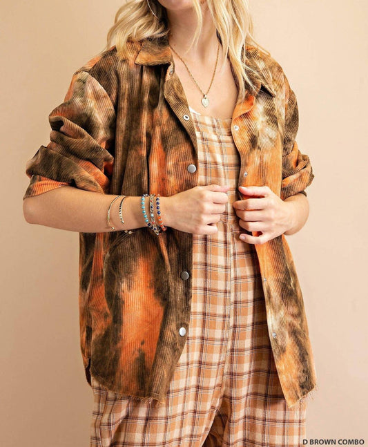 Kori - Tie Dye Fabric Voyager Flannel Shacket