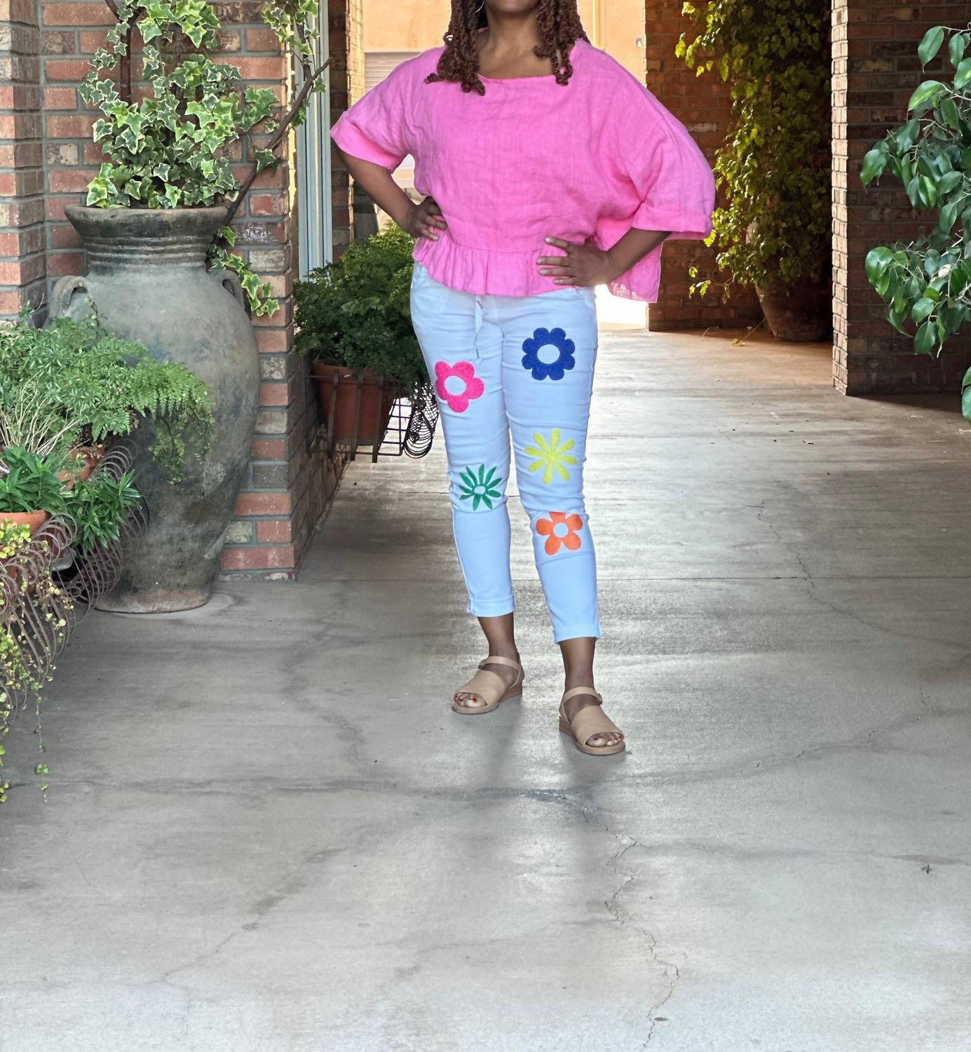 Made In Italy - Whimsical linen top