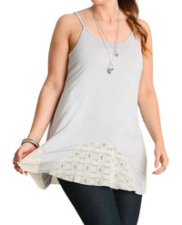 Umgee - Lace Flared Tank Top