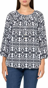 Multiples - Raglan 3/4 Sleeves Peasant Top