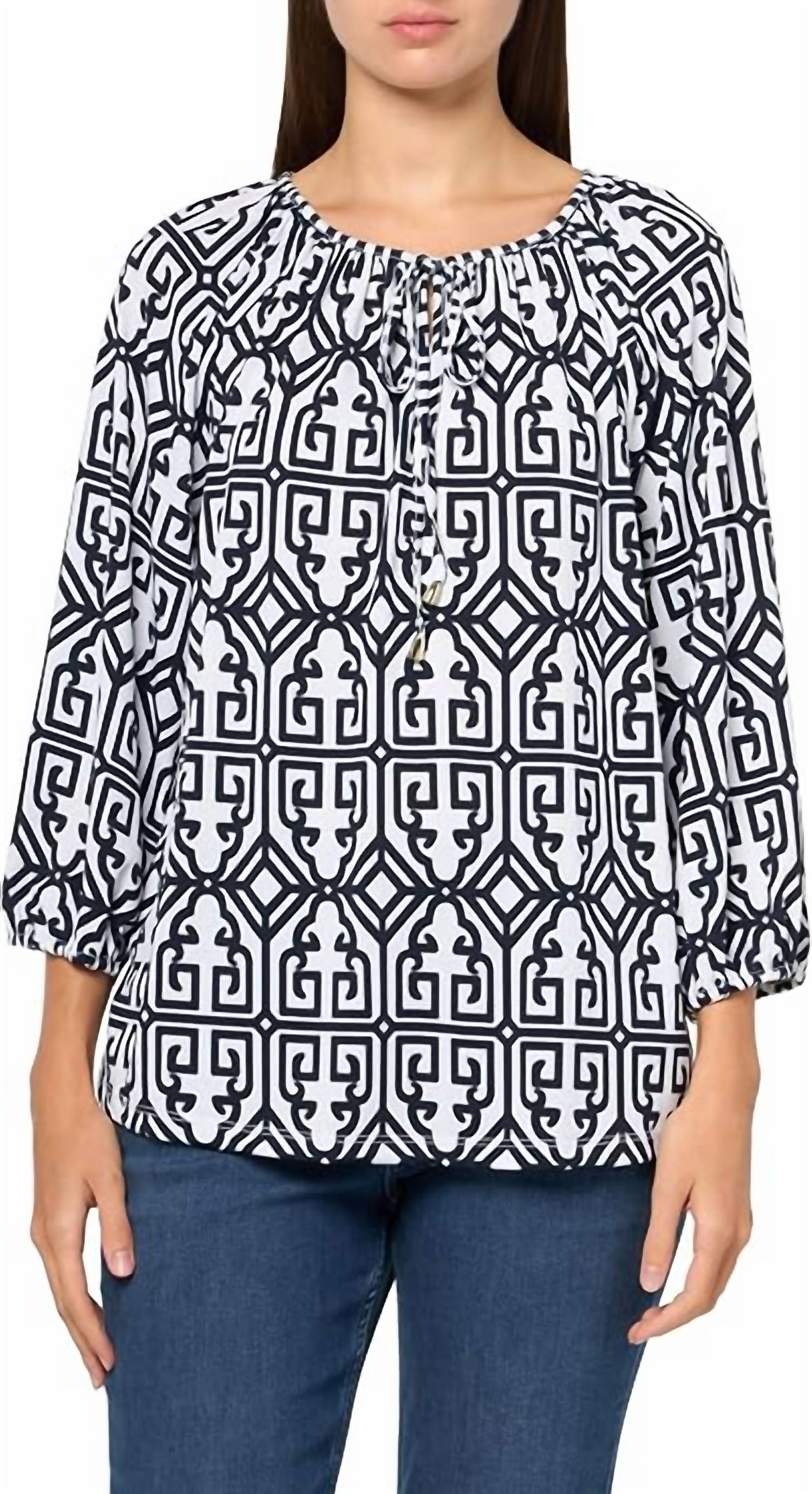 Multiples - Raglan 3/4 Sleeves Peasant Top