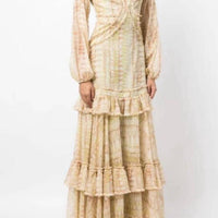 ALEXIS Rain Maxi Dress in sage - women's dress - detail view
