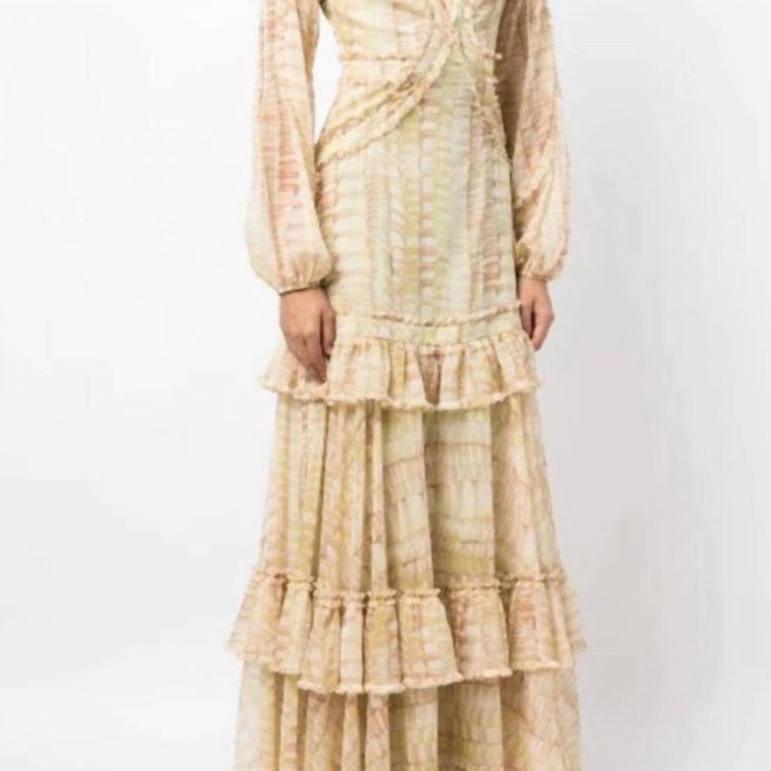 ALEXIS Rain Maxi Dress in sage - women's dress - detail view