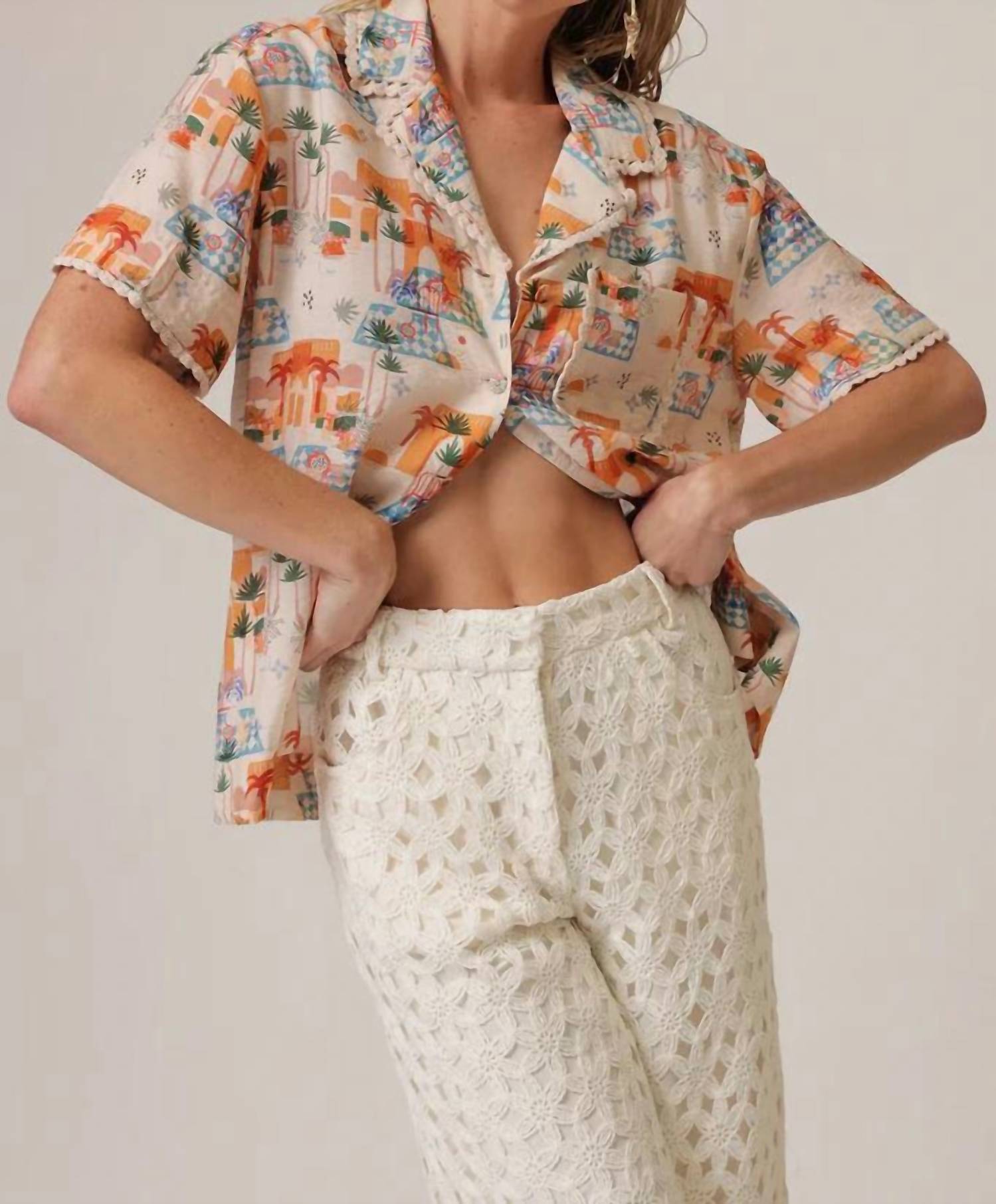 Line And Dot - Bowen Crochet High Waisted Pants