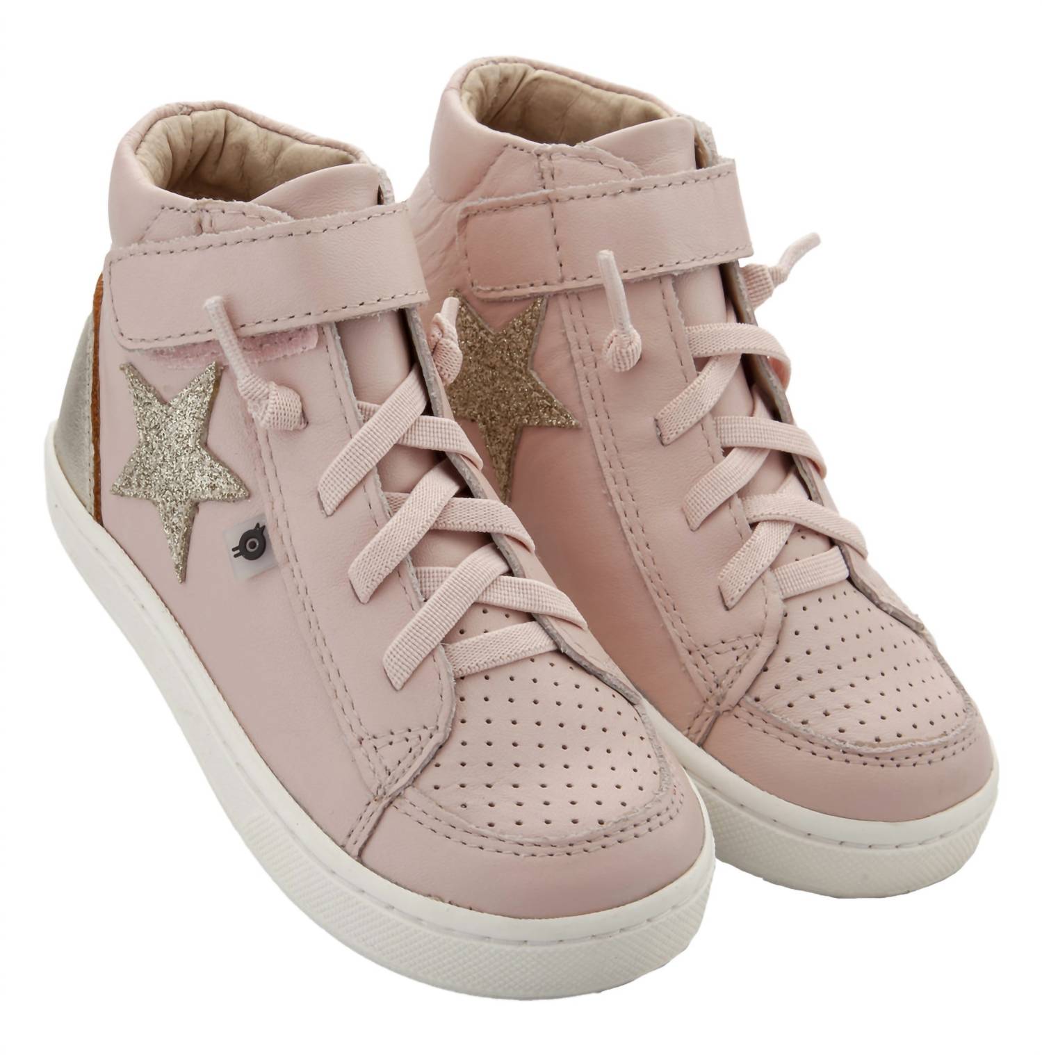 OLDSOLES Girl's 6104 Champster Sneakers in powder pink glam gold gold - kids' sneaker - alternate view