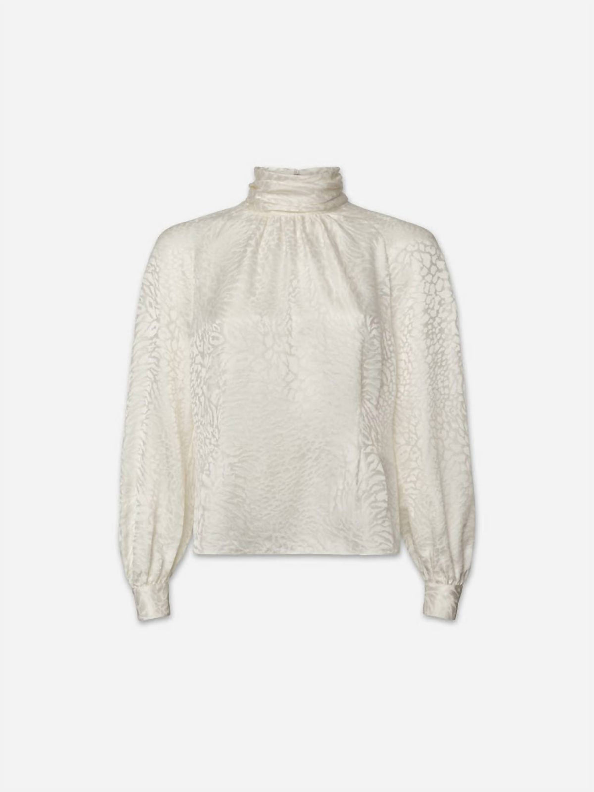 FOLDOVER MOCK NECK BLOUSE