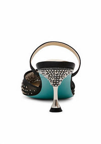 Betsey Johnson - Women's Tomy Mesh Rhinestone Mule Heels