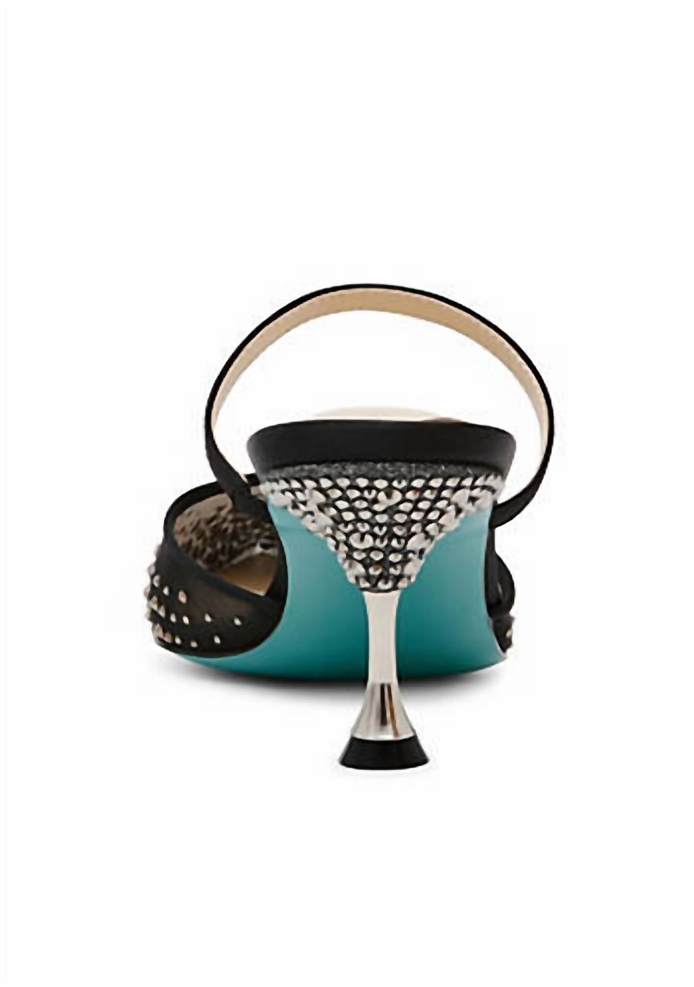 Betsey Johnson - Women's Tomy Mesh Rhinestone Mule Heels