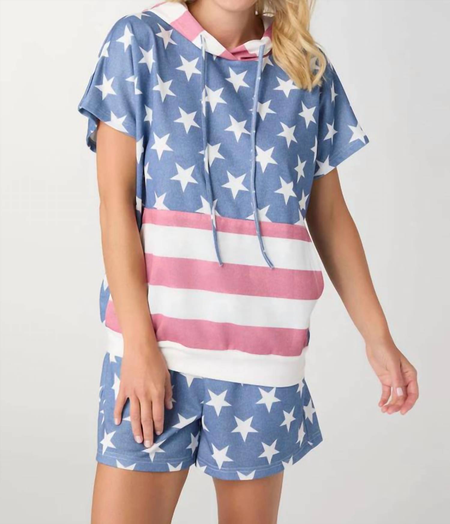 Coco + Carmen - Independence Day Short Sleeve Hoodie