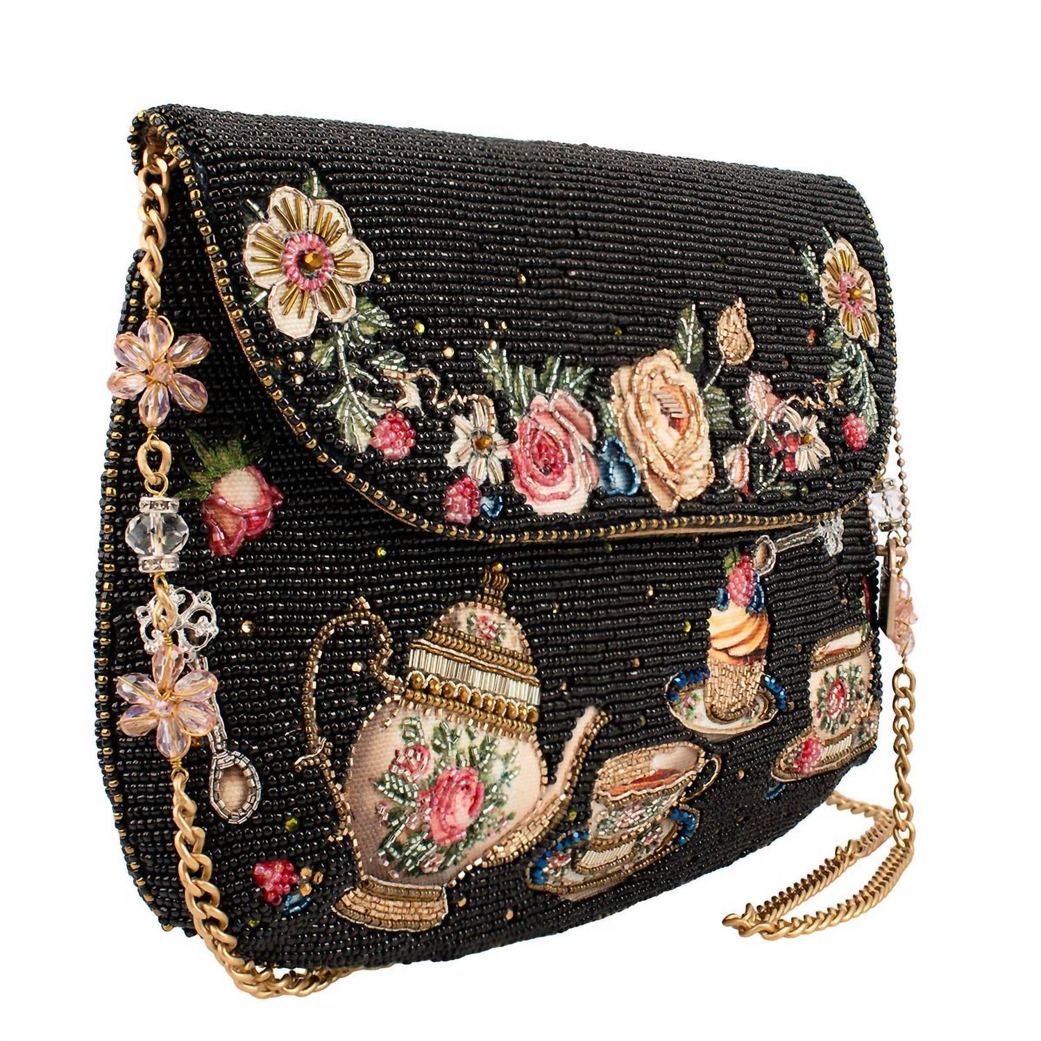 Mary Frances - Women's Tea Time Fairytale Beaded Crossbody Handbag
