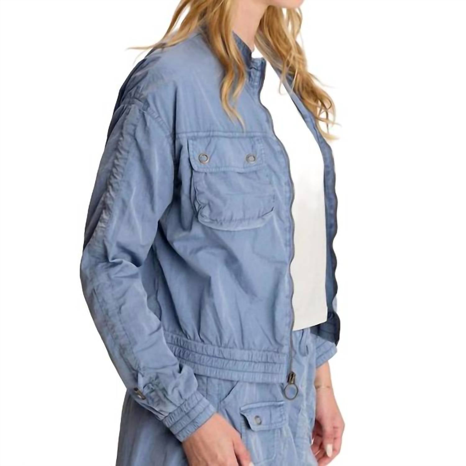 Xcvi - Burris Ruched Athletic Bomber Jacket