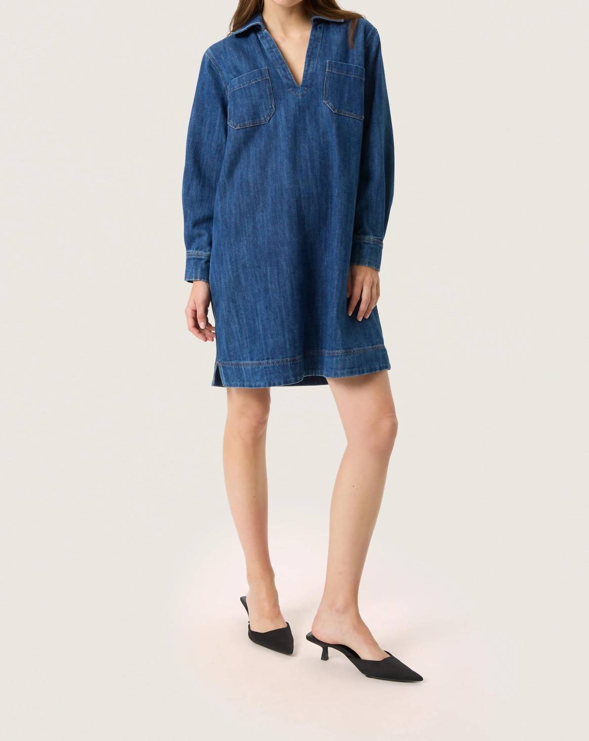 Soaked In Luxury - Zianna Long Sleeve Collar Dress
