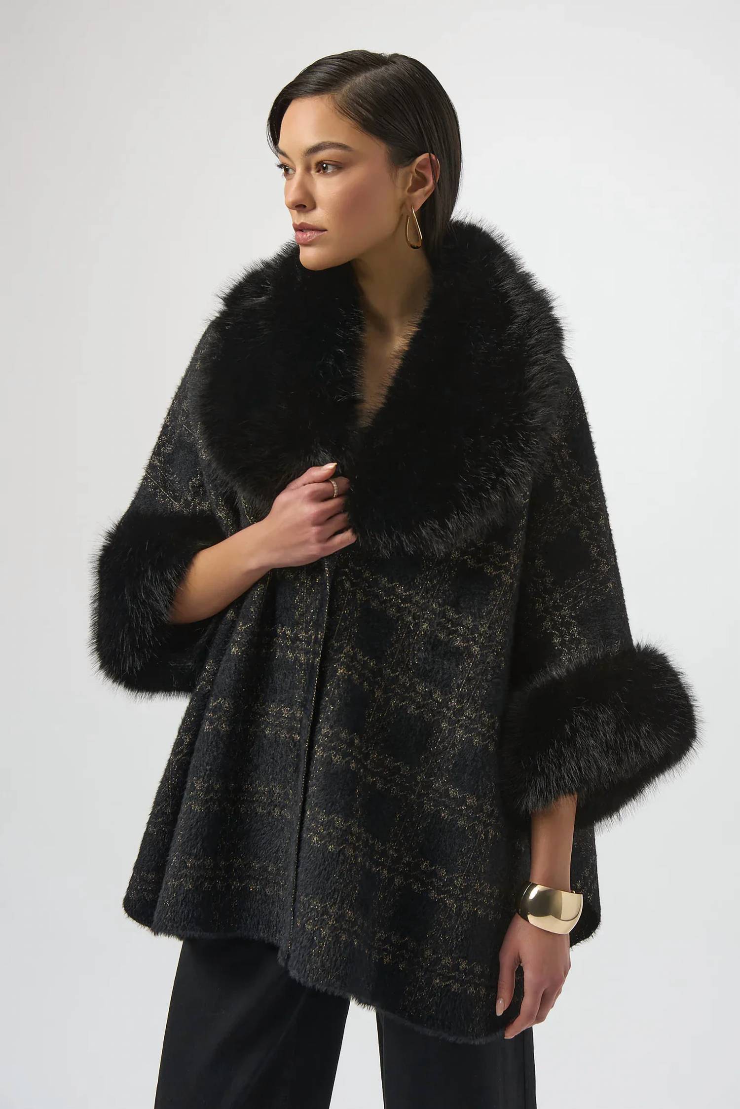 Joseph Ribkoff - Faux Fur Poncho Jacket