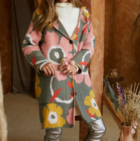 Davi & Dani - Printed Button Down Cardigan