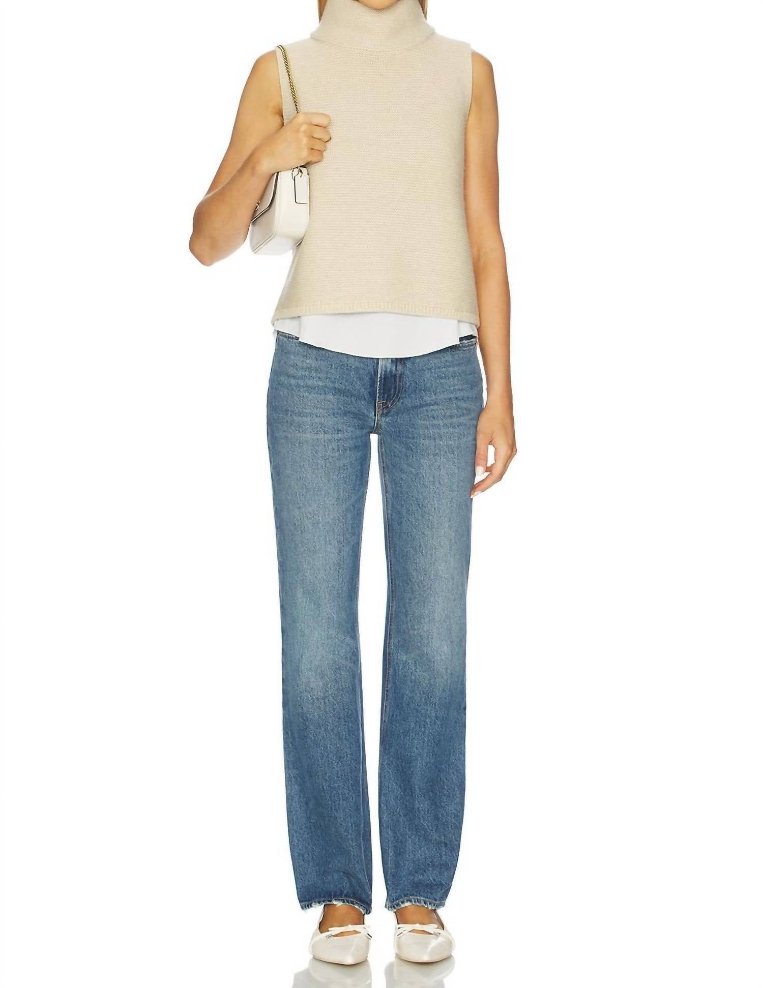 Brochu Walker Aimee Looker Pullover Top in bisque melange with white - women's jacket - view 5